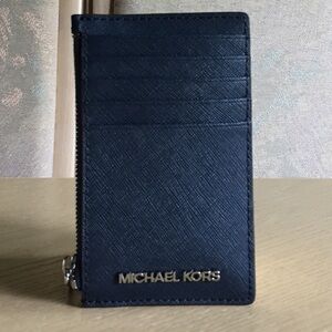 Michael Kors Navy Leather Card Holder Case